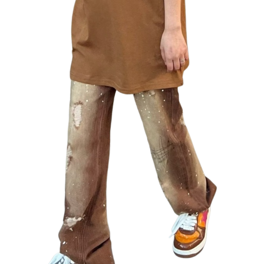 Vintage Wash Ripped Jeans