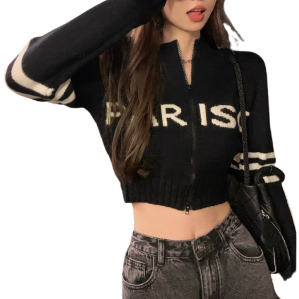 Women's Sexy Zipper Knit Cardigan