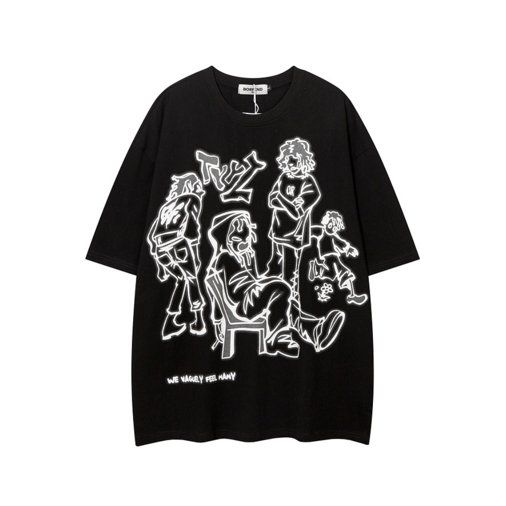 Street Cartoon Graffiti Oversize T-Shirt