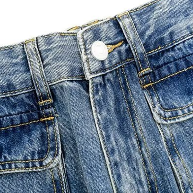 Multi-Pocket Washed Cargo Jeans