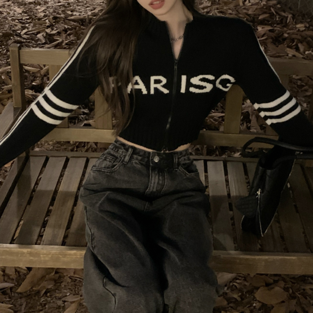 Women's Sexy Zipper Knit Cardigan