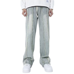 Street Stripe Embroidery Casual Jeans