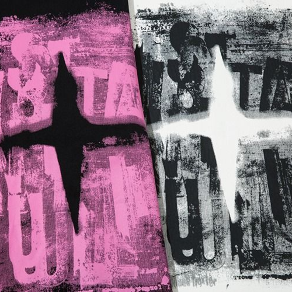 Dark Letter Graffiti Cotton T-Shirt