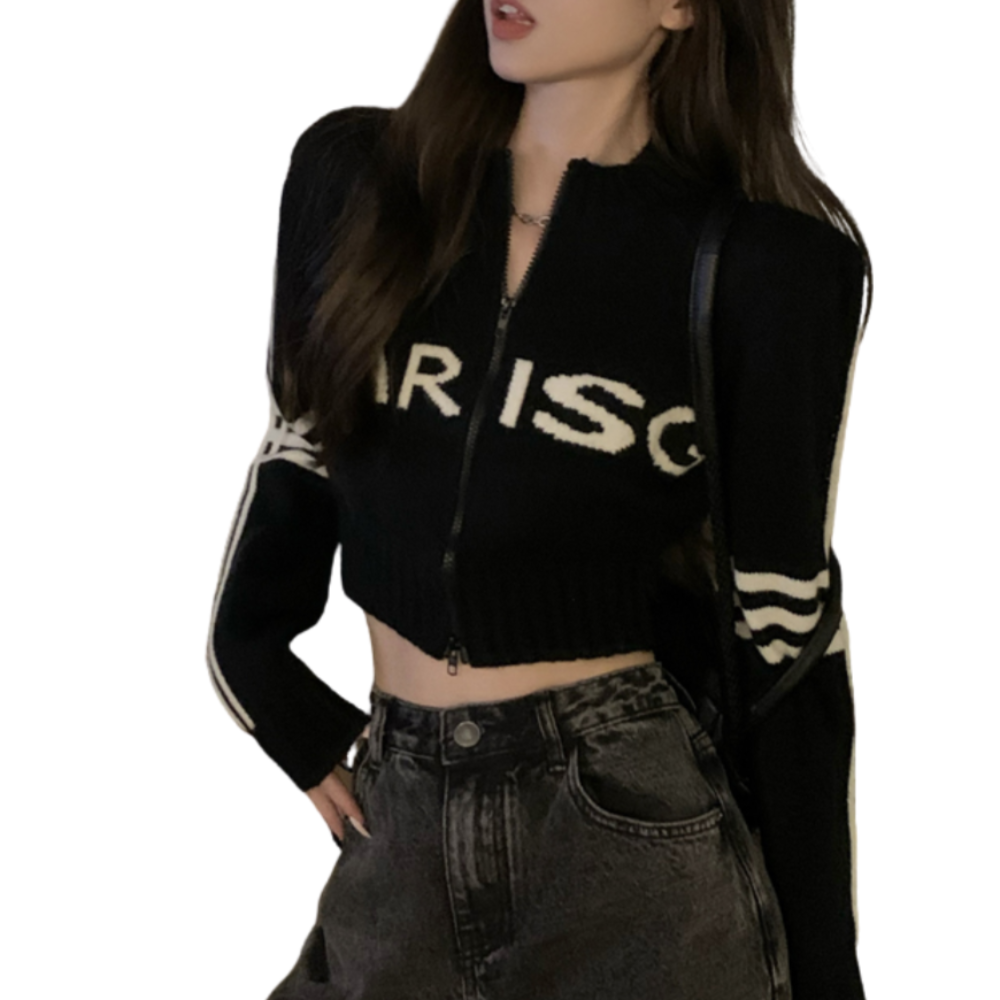 Women's Sexy Zipper Knit Cardigan