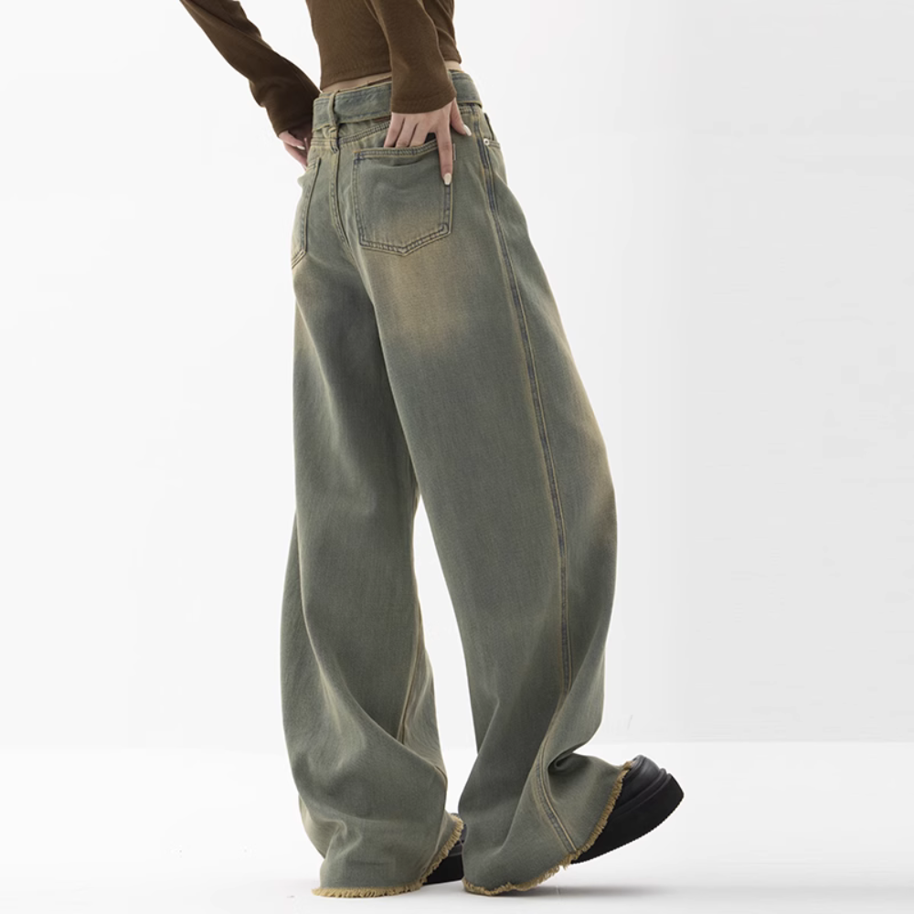 Women's Panel Burr Distressed Jeans