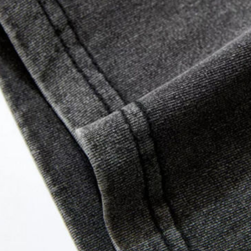 Classic Letter Print Acid Washed T-shirt