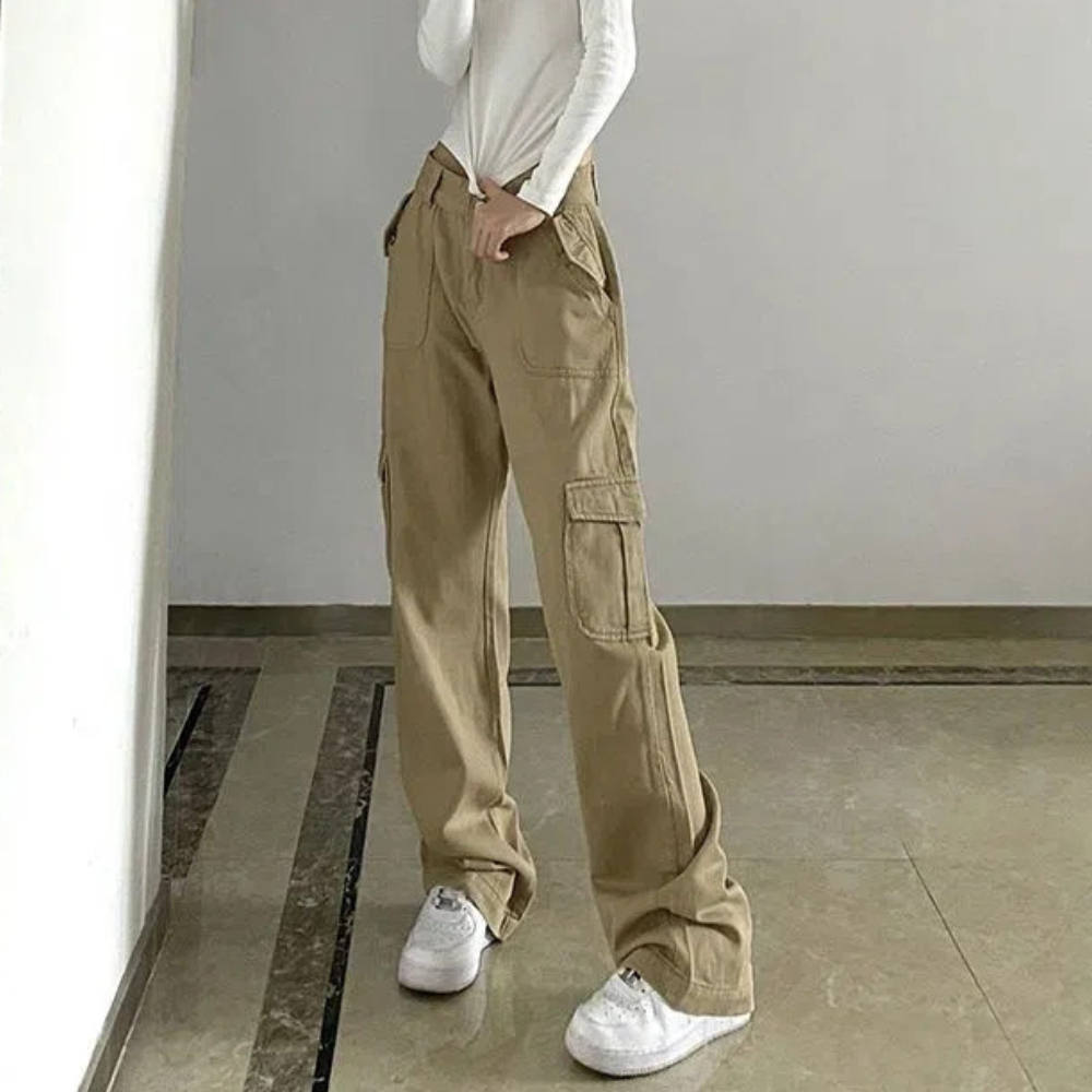 Women's Casual Solid Color Cargo Pants
