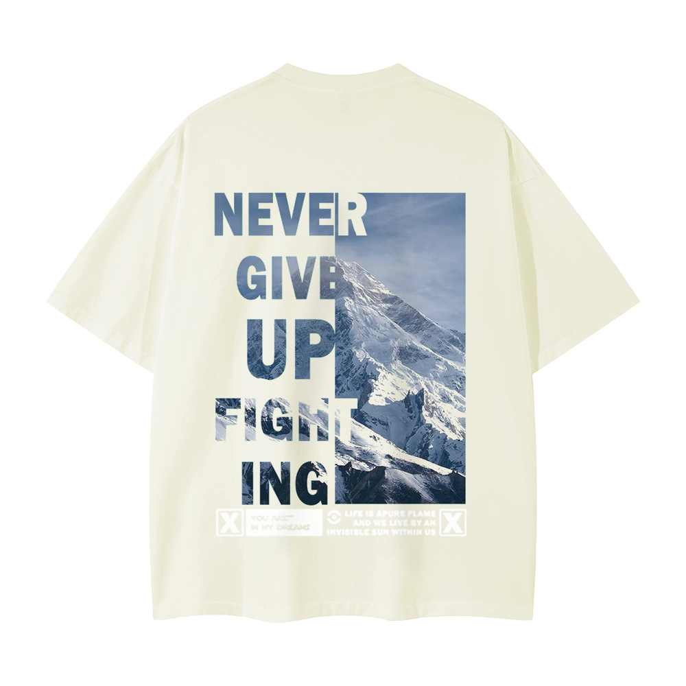 Pure Cotton 260G Snow Mountain Letter T-shirt