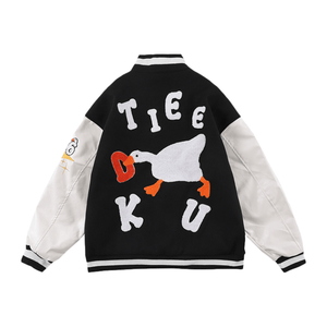 Urban Duck Embroidery Baseball Jacket