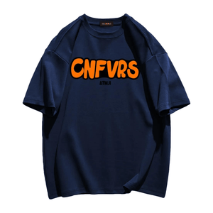 CNFVRS Letter Print Cotton T-shirt