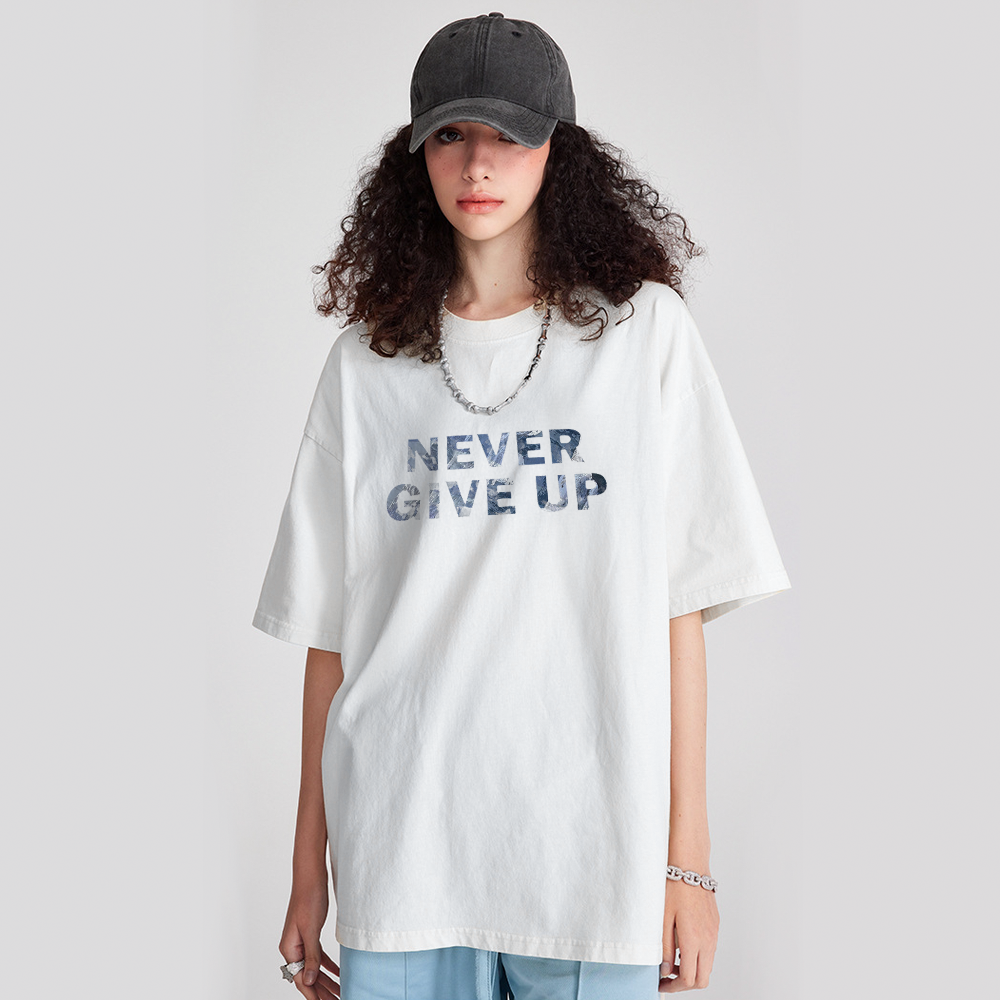 Pure Cotton 260G Snow Mountain Letter T-shirt