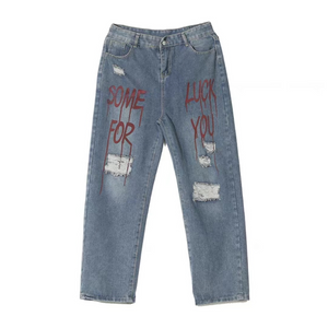 Urban Letters Graphic Straight Leg Jeans