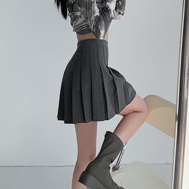 Women's Solid Color pleated Skirt