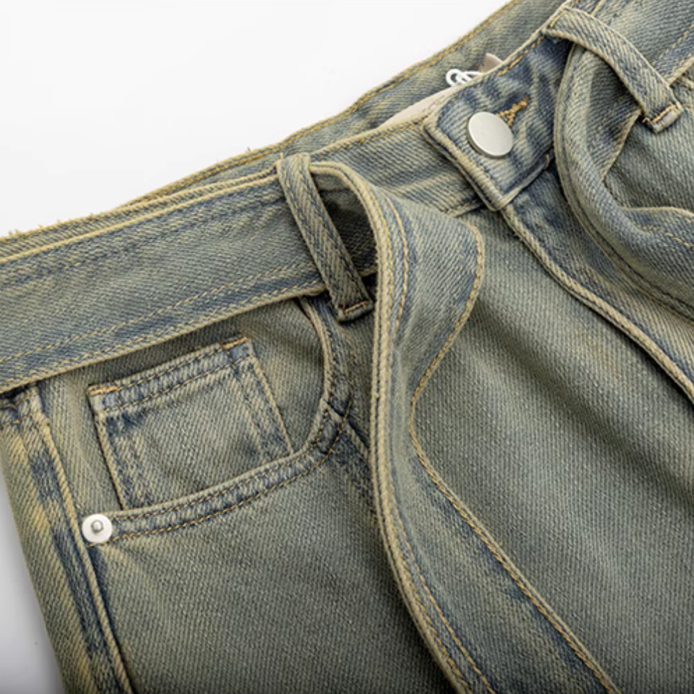 Women's Panel Burr Distressed Jeans