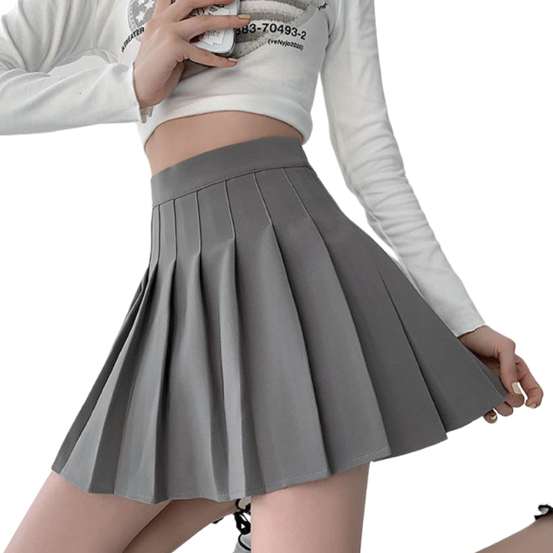 Women's Solid Color pleated Skirt