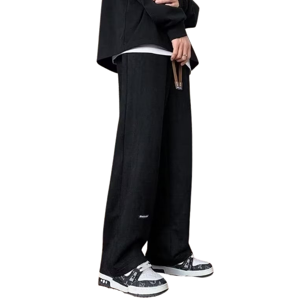 Letter Print Suede Sweatpants