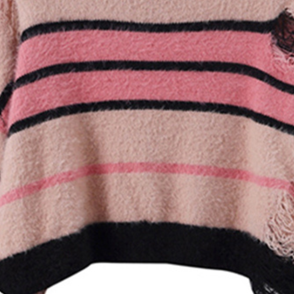 ripped striped sweater