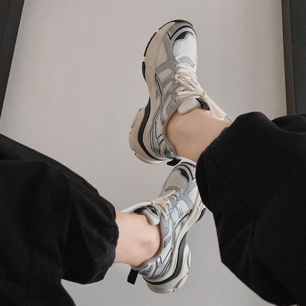 Women's Silver Mesh Casual Shoes