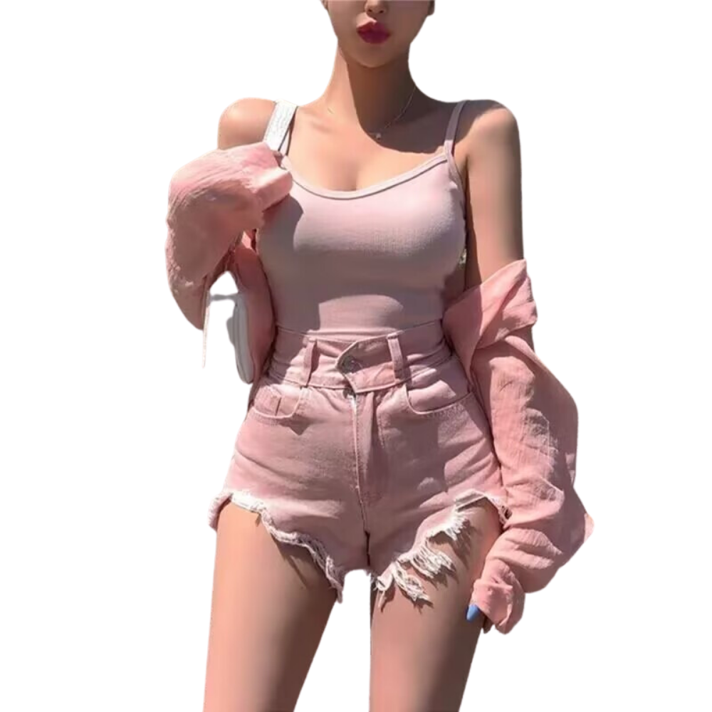 Women's Spice Girls Raw Edge Ripped Shorts