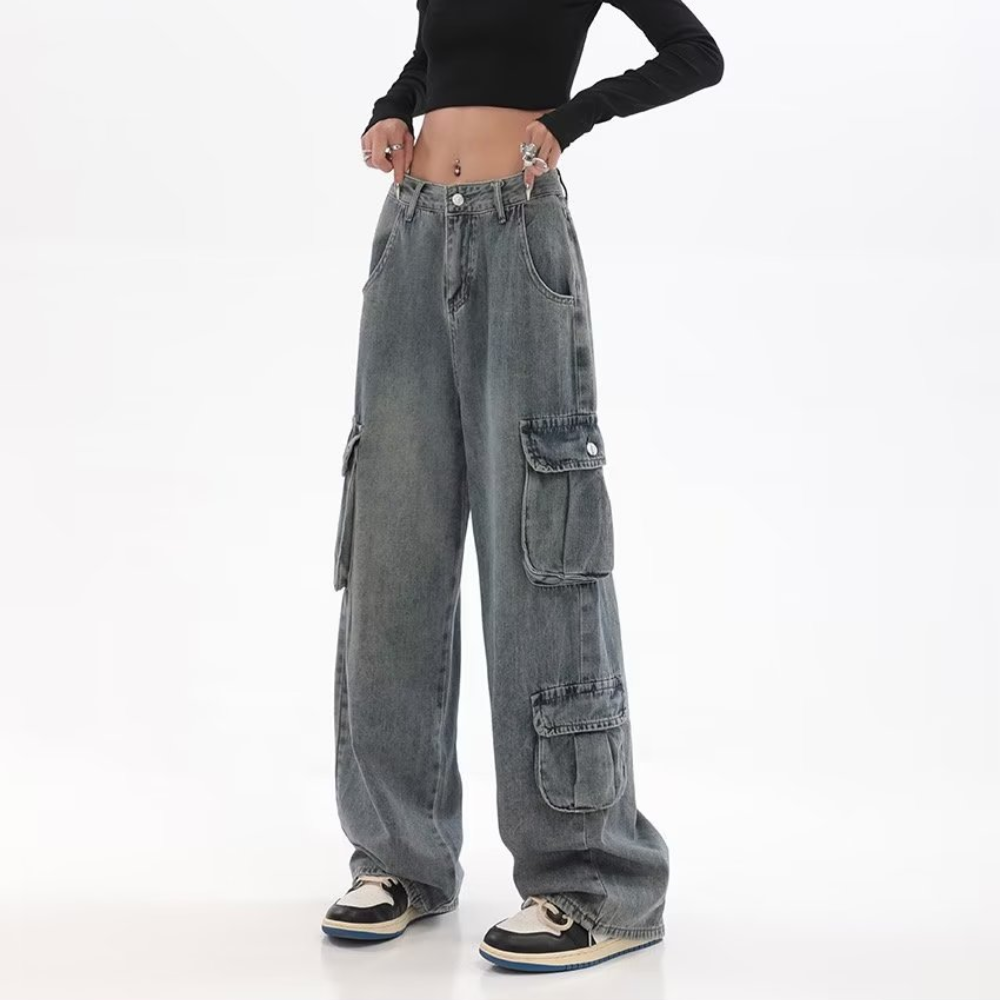 High Street Multi-Pocket Cargo Jeans