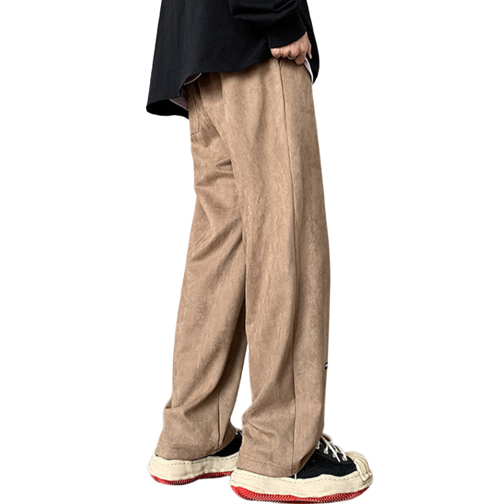 Letter Print Suede Sweatpants