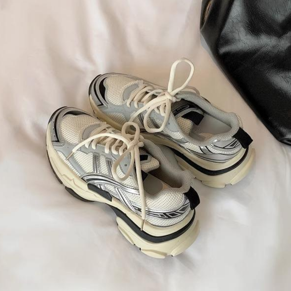 Women's Silver Mesh Casual Shoes