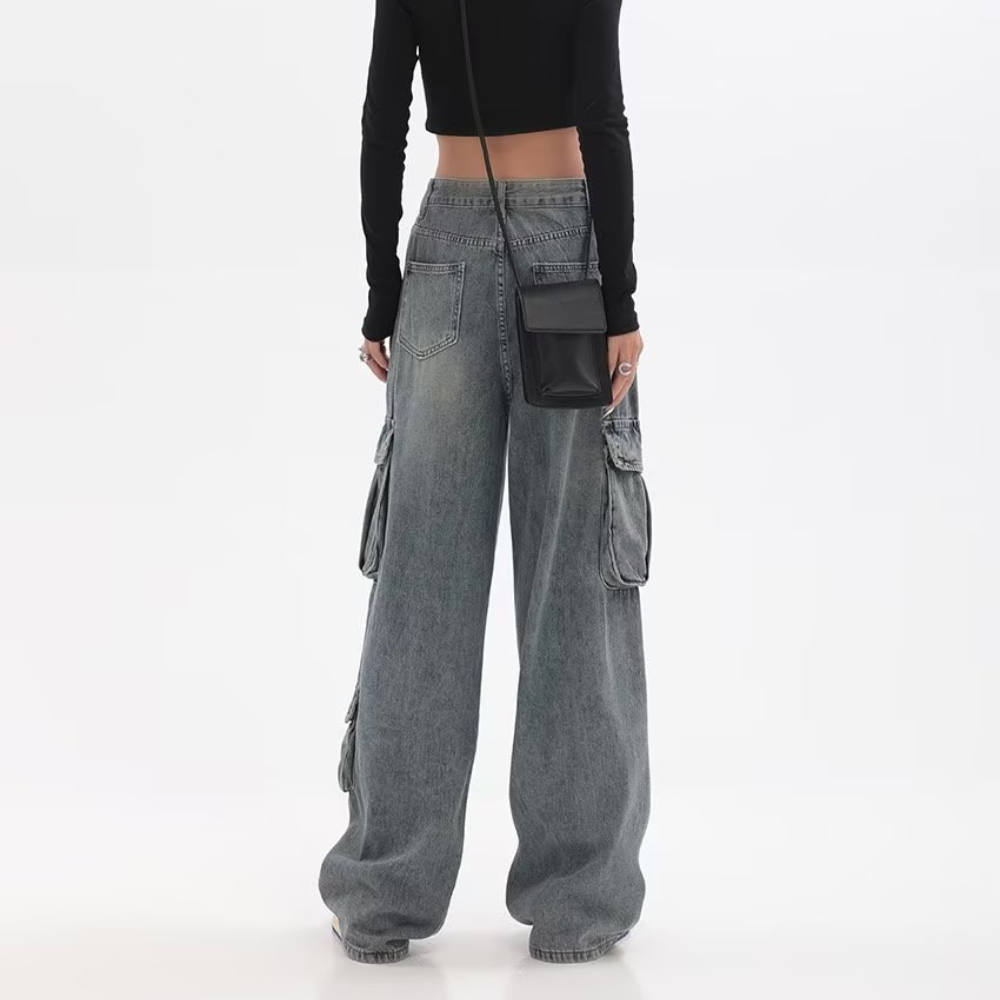 High Street Multi-Pocket Cargo Jeans