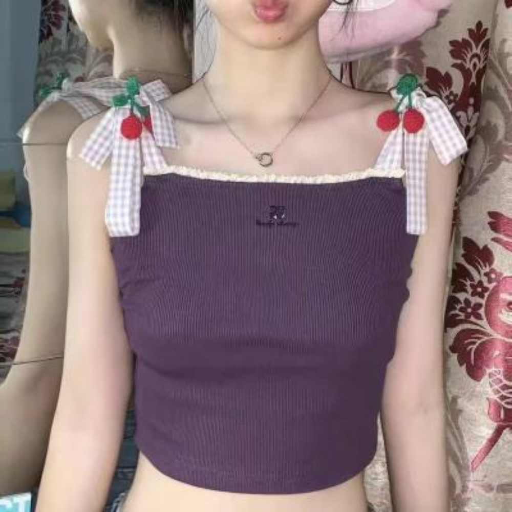 Women's Sweet Spice Cherry Solid Color Caim Top