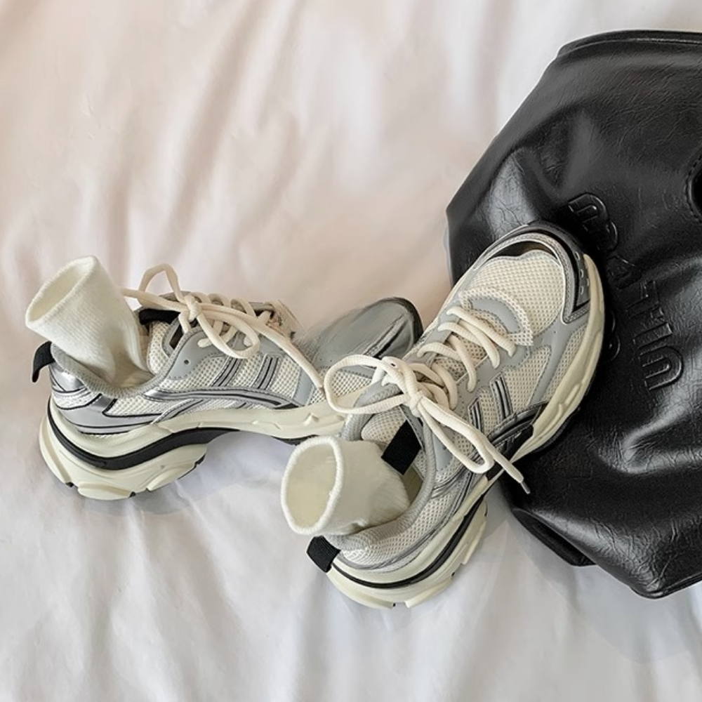 Women's Silver Mesh Casual Shoes