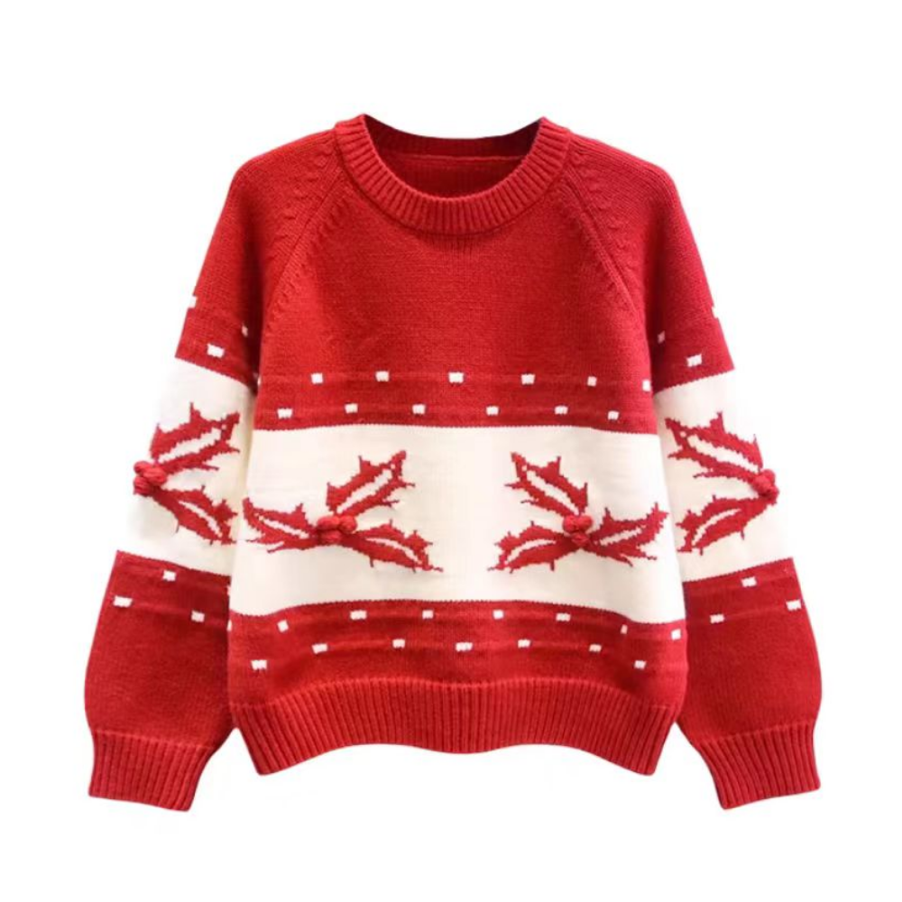 Women's Urban Abstract Flower Sweater