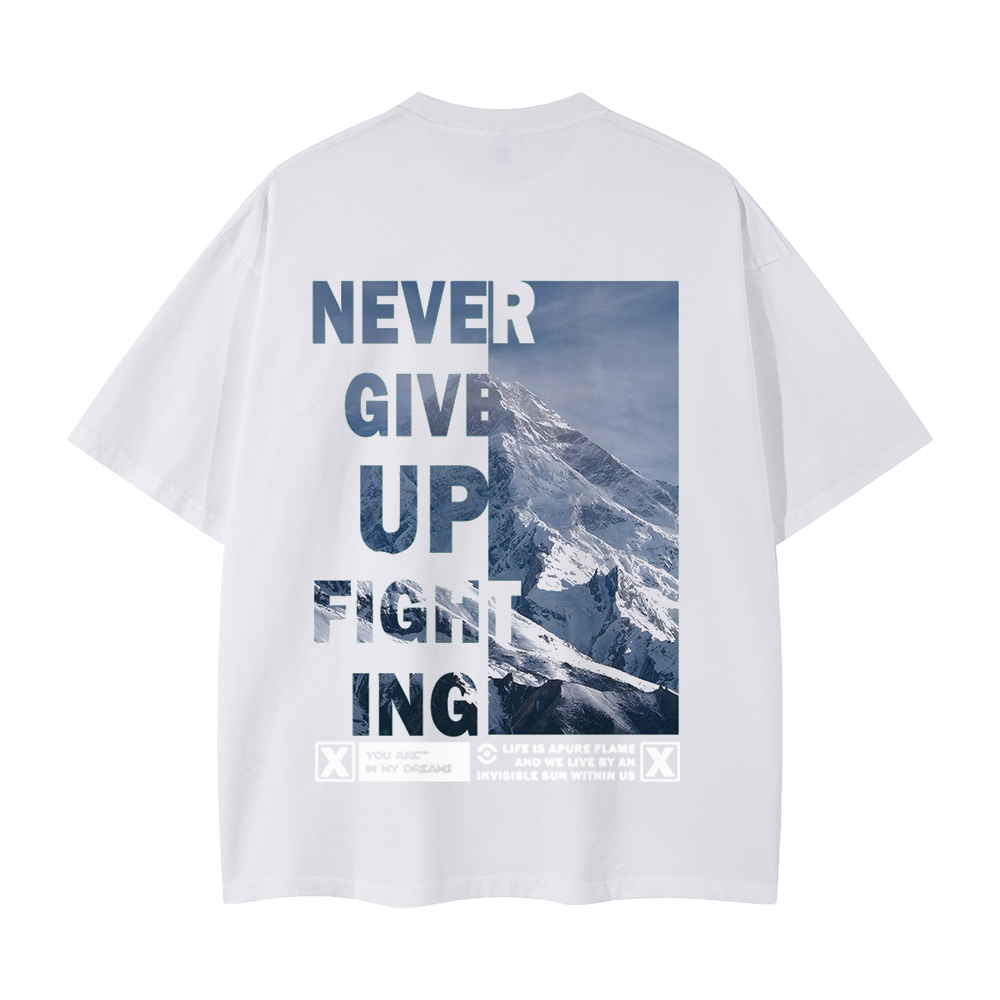 Pure Cotton 260G Snow Mountain Letter T-shirt