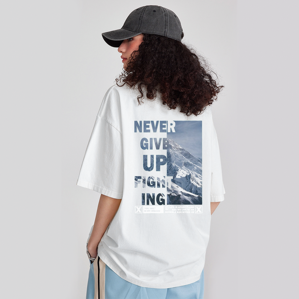 Pure Cotton 260G Snow Mountain Letter T-shirt
