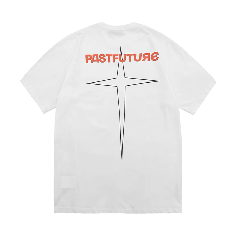 Past Future | Street Four-pointed Star Print T-shirt