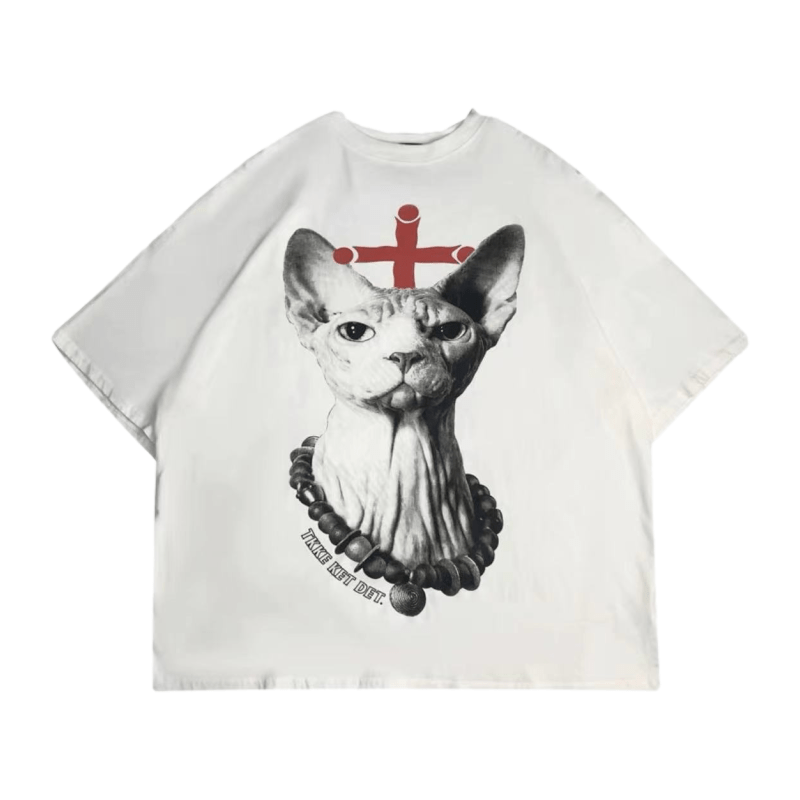 Sphinx Cat Print T-shirt