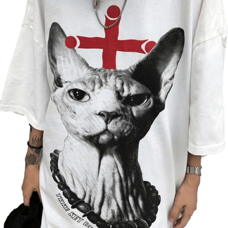 Sphinx Cat Print T-shirt