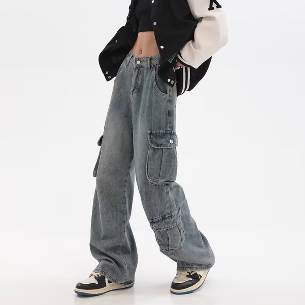 High Street Multi-Pocket Cargo Jeans
