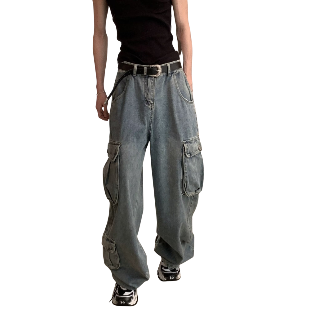 High Street Multi-Pocket Cargo Jeans