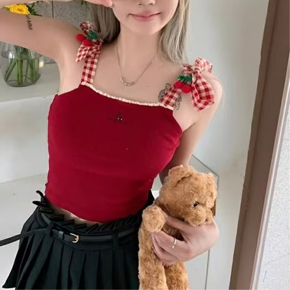 Women's Sweet Spice Cherry Solid Color Caim Top