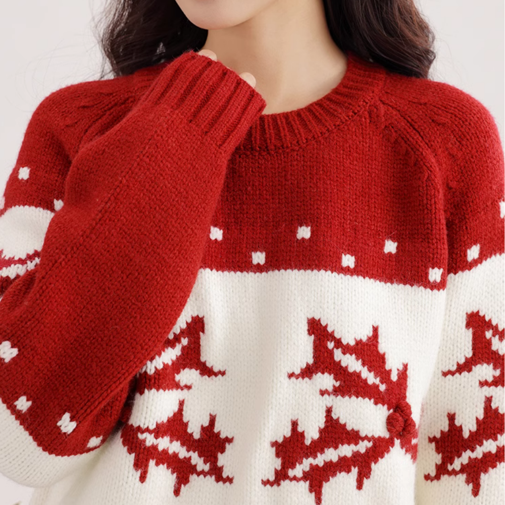 Women's Urban Abstract Flower Sweater