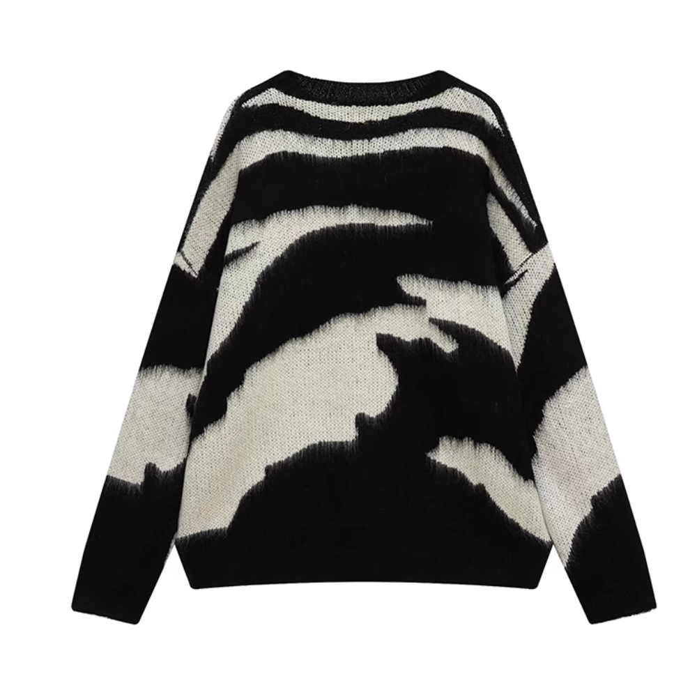 Women's High Street Black and White Contrast Sweater