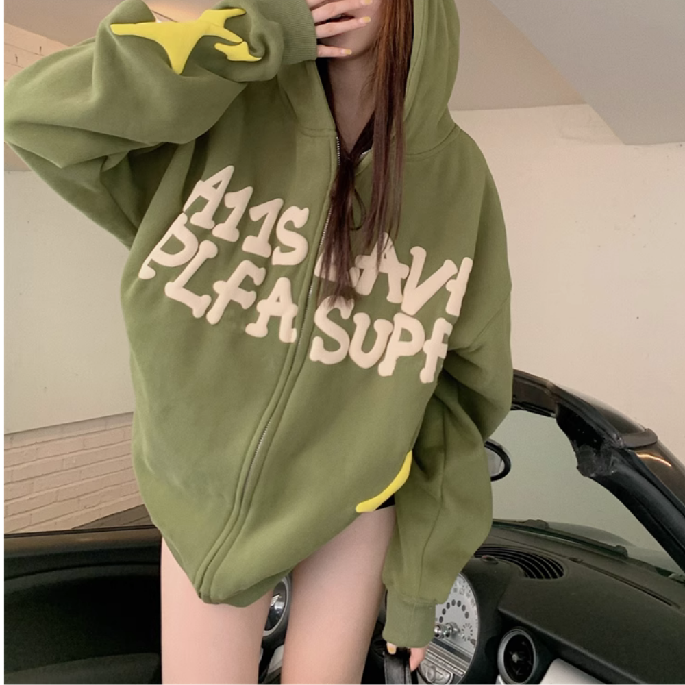 Women's High Street Foam Lettering Hoodie