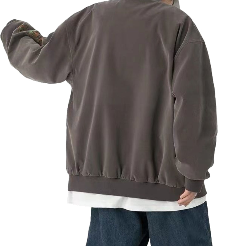 Vintage Letter Print Baseball Jacket