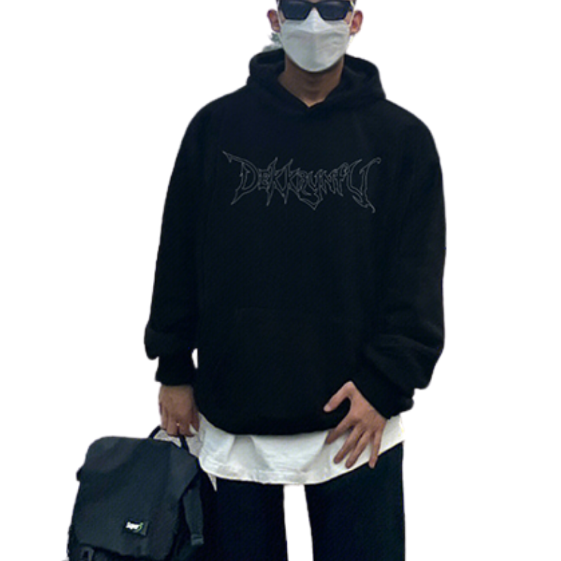 Vintage Pure Rose Letter Graphic Hoodie