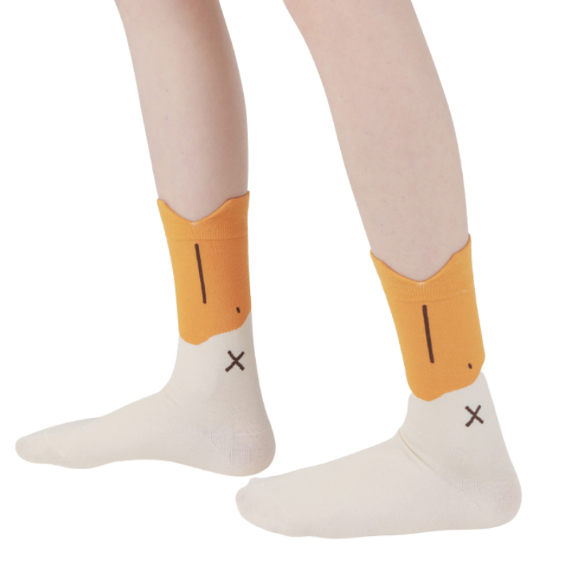 Cute Cartoon Duck Color Blocking Socks