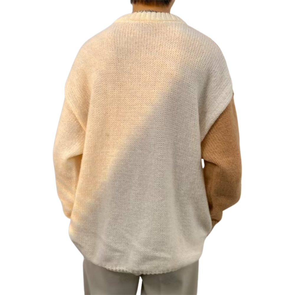 Loose Contrast Knit Sweater