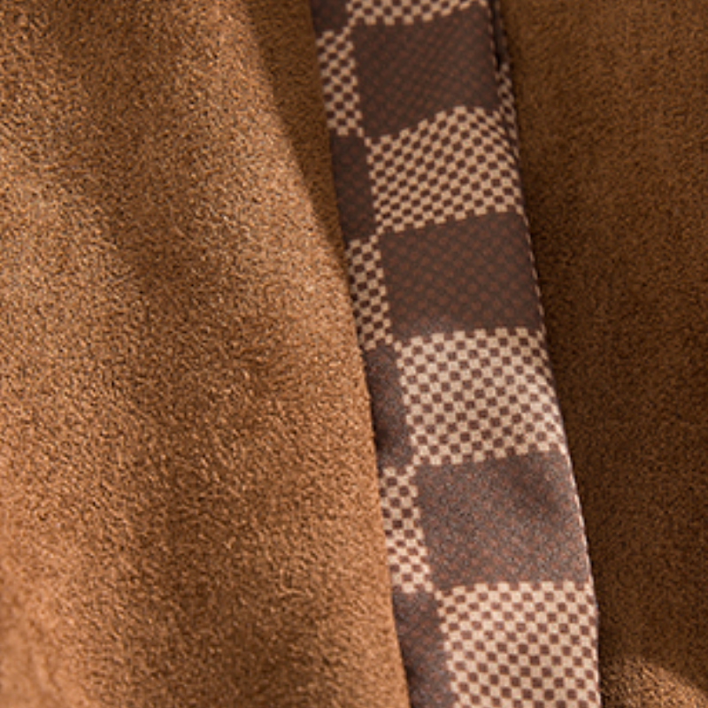 Vintage Suede Chessboard Leather Jacket