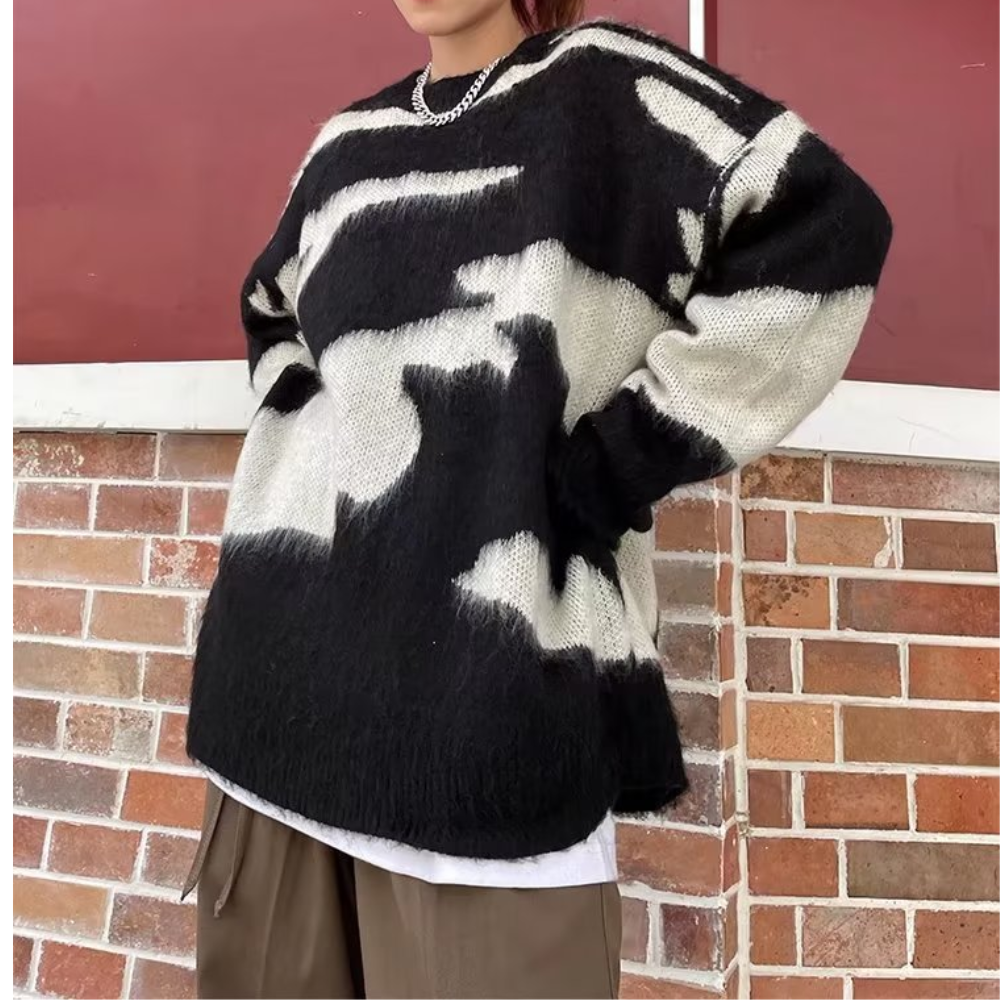 Women's High Street Black and White Contrast Sweater