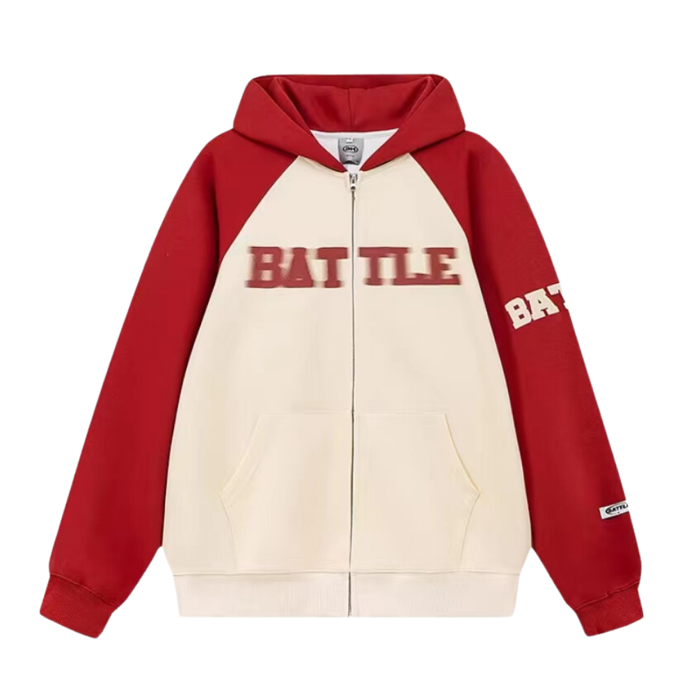 Women's Preppy Blurred Letter Patch Hoodie