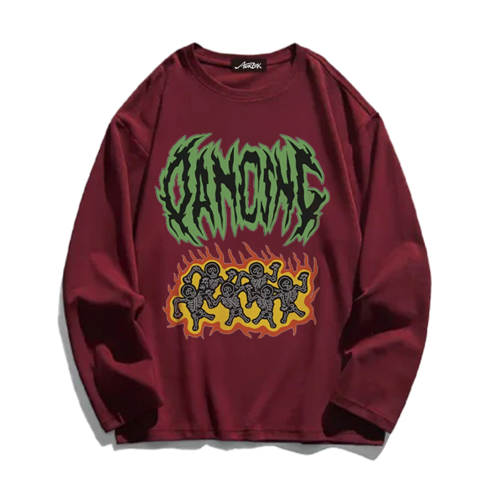 Hip Hop Dancing Skeleton Long Sleeve Shirt