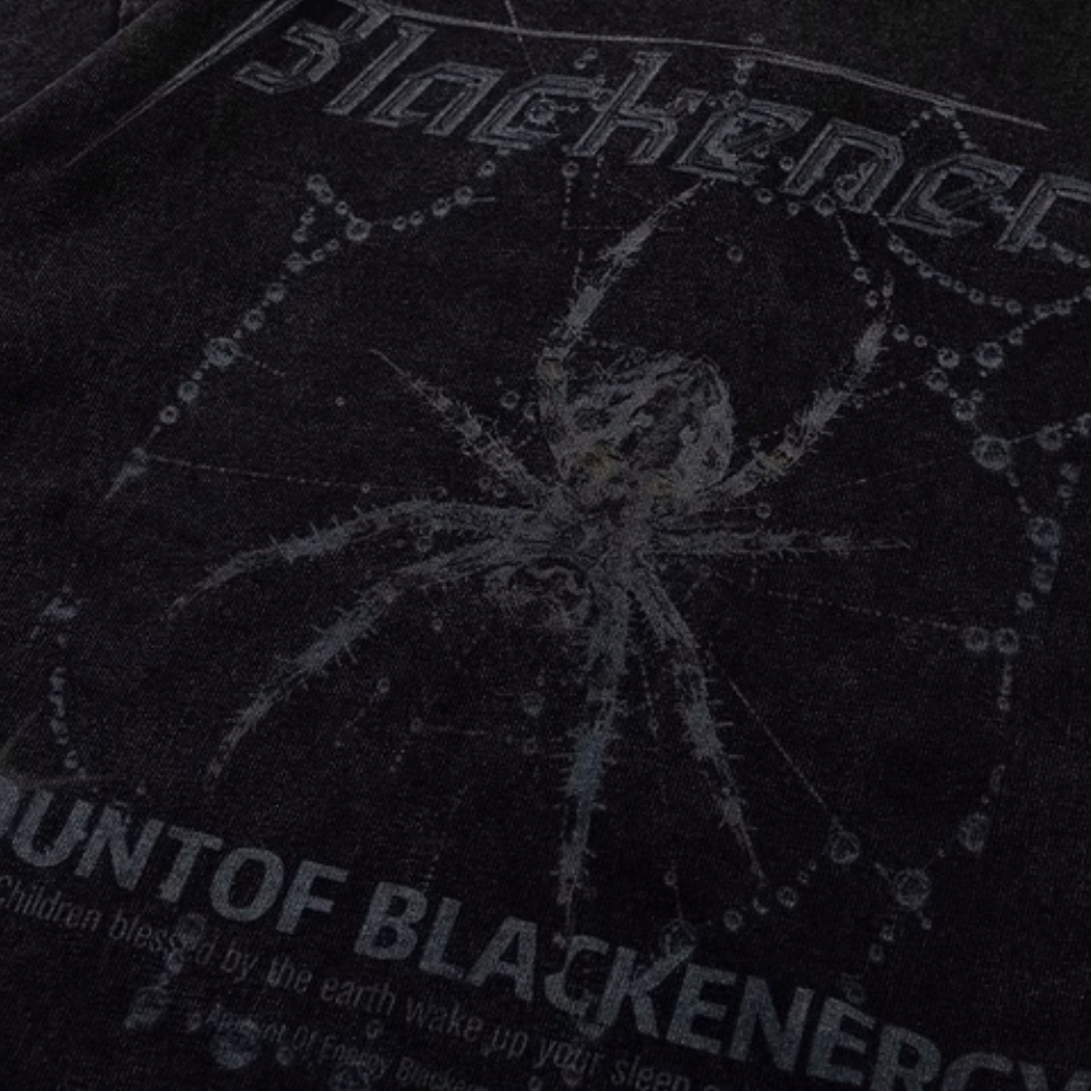 Dark Large Spider Washed T-shirt